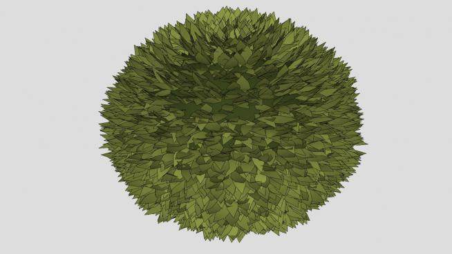 圆形绿叶灌木植物SU模型下载_sketchup草图大师SKP模型