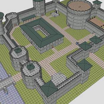 城堡建筑法师公会SU模型下载_sketchup草图大师SKP模型