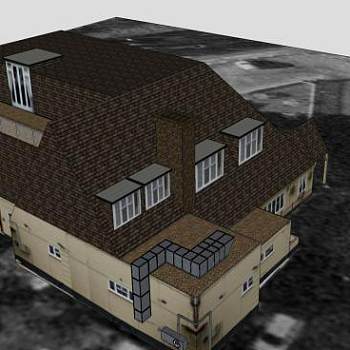 现代喷泉酒店建筑SU模型下载_sketchup草图大师SKP模型