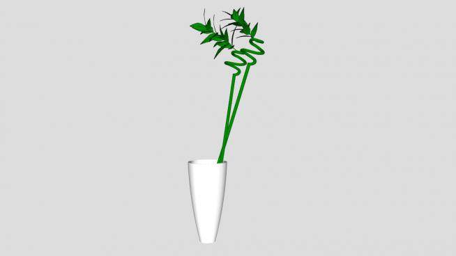 花瓶装饰的植物SU模型下载_sketchup草图大师SKP模型
