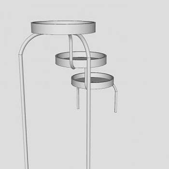 金属盆景花架SU模型下载_sketchup草图大师SKP模型