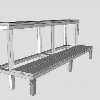 室外庭院花架SU模型下载_sketchup草图大师SKP模型