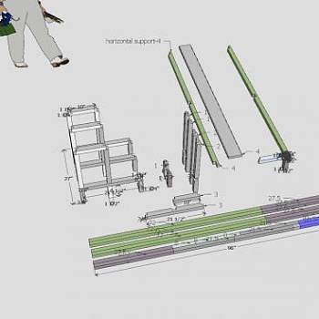 室外花架组件SU模型下载_sketchup草图大师SKP模型