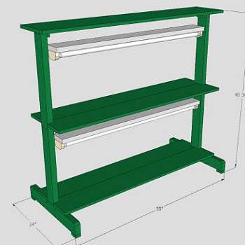 双层绿色灯板架SU模型下载_sketchup草图大师SKP模型