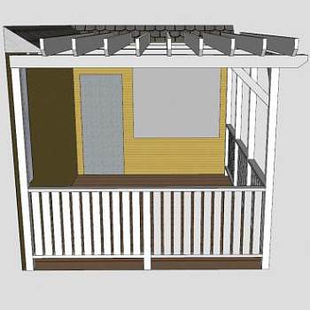 阳台花架护栏SU模型下载_sketchup草图大师SKP模型