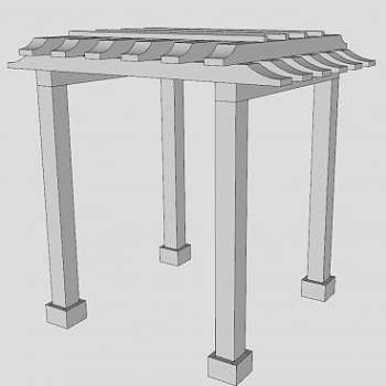 庭院藤架花架SU模型下载_sketchup草图大师SKP模型