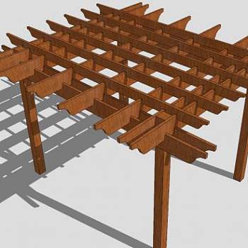 绿廊藤架花架SU模型下载_sketchup草图大师SKP模型