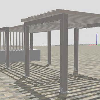 社区凉棚花架休闲区SU模型下载_sketchup草图大师SKP模型