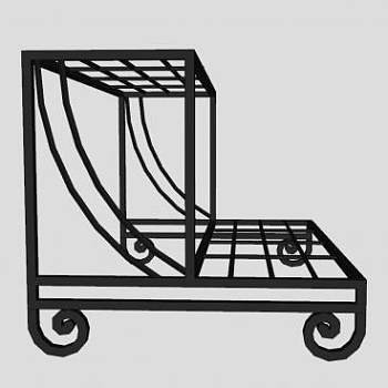 室内铁艺花架SU模型下载_sketchup草图大师SKP模型