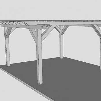 独立式的花架凉棚SU模型下载_sketchup草图大师SKP模型