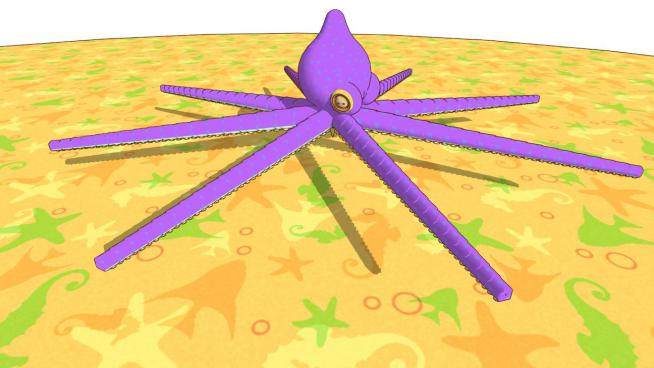 紫色章鱼动物SU模型下载_sketchup草图大师SKP模型