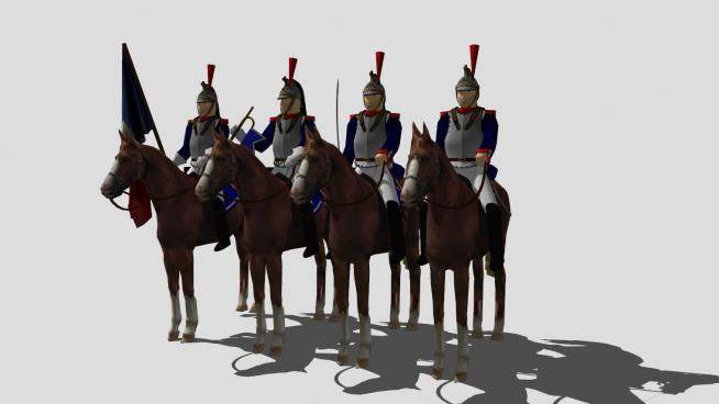 法国的阅兵骑兵SU模型下载_sketchup草图大师SKP模型