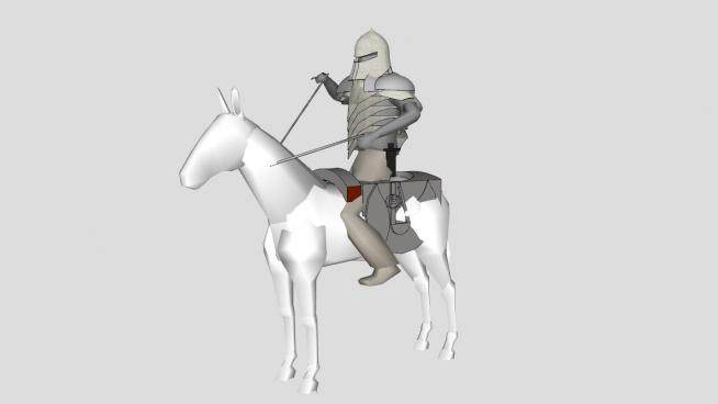 骑马的骑兵SU模型下载_sketchup草图大师SKP模型
