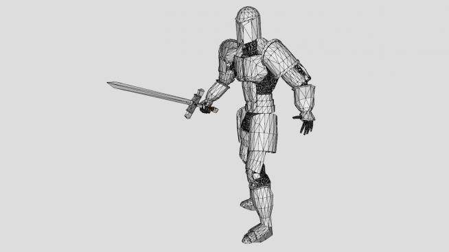 持剑的盔甲骑士SU模型下载_sketchup草图大师SKP模型