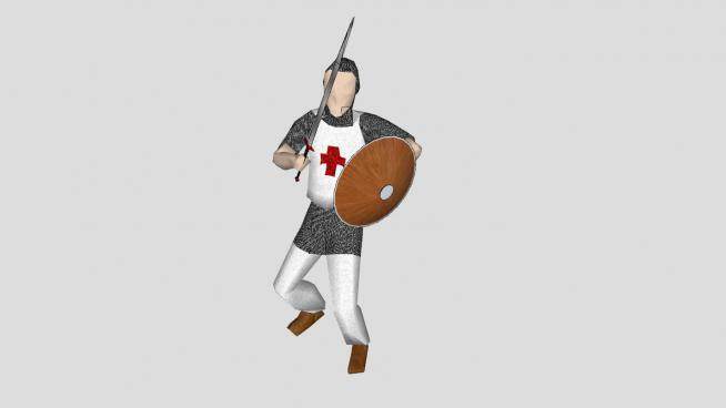 中世纪十字军骑士SU模型下载_sketchup草图大师SKP模型
