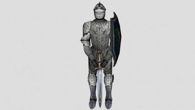 欧洲中世纪哥特式盔甲骑士SU模型下载_sketchup草图大师SKP模型