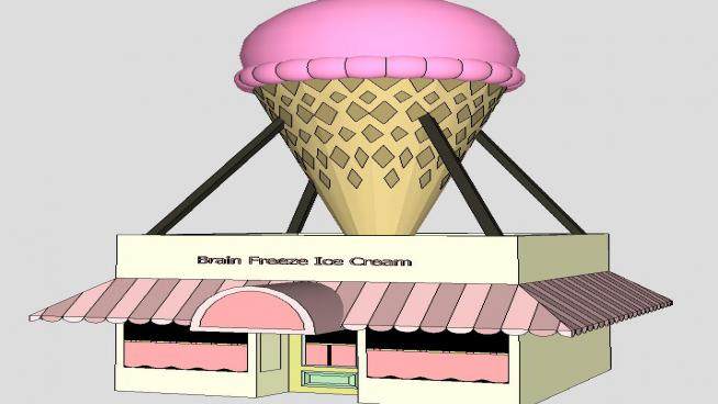 冰淇淋店展厅店铺SU模型下载_sketchup草图大师SKP模型