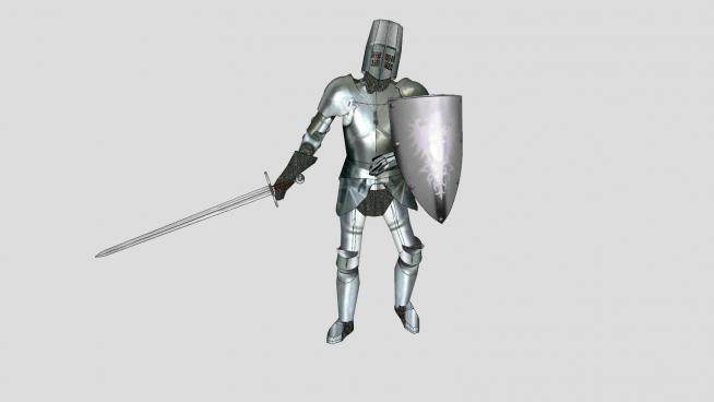 中世纪铁制盔甲骑士SU模型下载_sketchup草图大师SKP模型