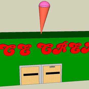 冰淇淋店SU模型下载_sketchup草图大师SKP模型