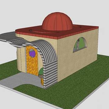 现代冰淇淋商店SU模型下载_sketchup草图大师SKP模型