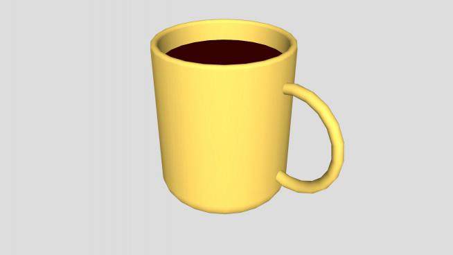黄色水杯咖啡杯SU模型下载_sketchup草图大师SKP模型