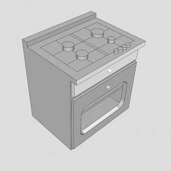 一体式燃气灶台储物柜SU模型下载_sketchup草图大师SKP模型