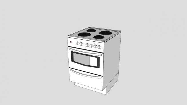 四眼灶台和烤箱SU模型下载_sketchup草图大师SKP模型