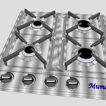 嵌入式炊具燃气灶SU模型下载_sketchup草图大师SKP模型