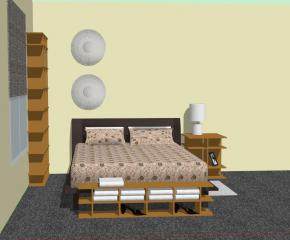 现代家居组合卧室SU模型下载_sketchup草图大师SKP模型