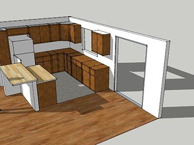 标准岛型厨房橱柜定制厨房SU模型下载_sketchup草图大师SKP模型