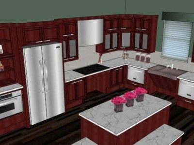 L型室内家居厨房SU模型下载_sketchup草图大师SKP模型