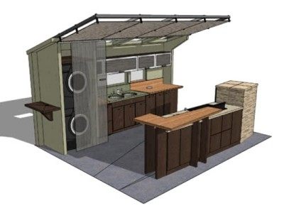 现代家居开放厨房装修SU模型下载_sketchup草图大师SKP模型