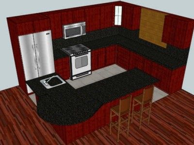 现代家居厨房装修SU模型下载_sketchup草图大师SKP模型