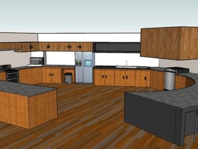 大型厨房家居开放厨房SU模型下载_sketchup草图大师SKP模型