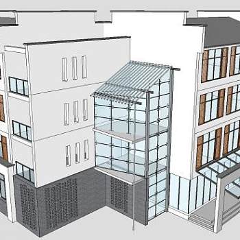 中式农村自建房独栋别墅SU模型下载_sketchup草图大师SKP模型