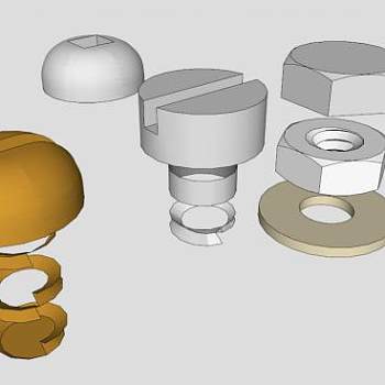 螺帽垫圈垫片SU模型_su模型下载 草图大师模型_SKP模型