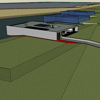 郊区的水边住宅SU模型下载_sketchup草图大师SKP模型