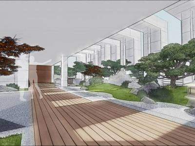 新日式空中花园景观SU模型下载_sketchup草图大师SKP模型