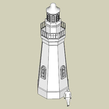 灯塔雕塑白模SU模型下载_sketchup草图大师SKP模型