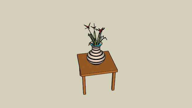 桌上的瓷器花瓶SU模型下载_sketchup草图大师SKP模型