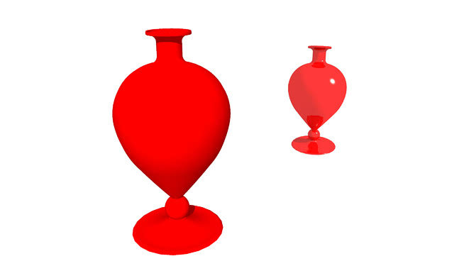 红色的陶瓷花瓶SU模型下载_sketchup草图大师SKP模型