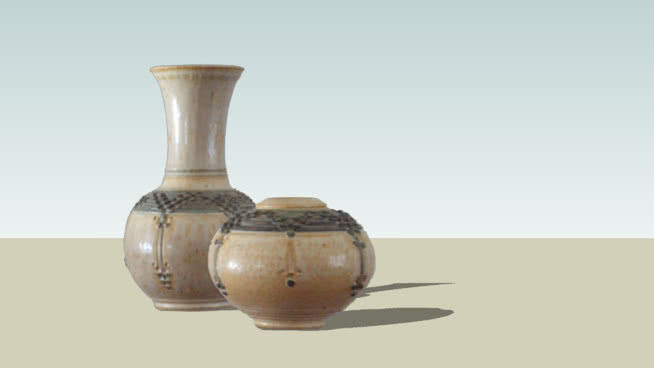陶瓷花瓶和陶壶SU模型下载_sketchup草图大师SKP模型