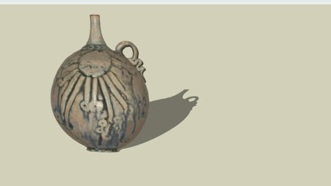 古董式陶瓷花瓶SU模型下载_sketchup草图大师SKP模型