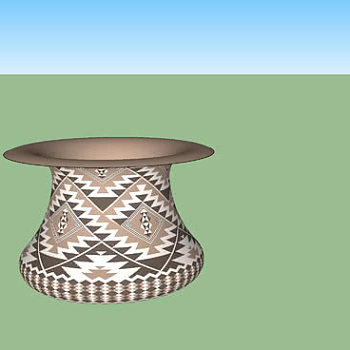 美国土著陶器SU模型下载_sketchup草图大师SKP模型
