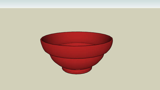 红色陶土陶碗瓷器SU模型下载_sketchup草图大师SKP模型