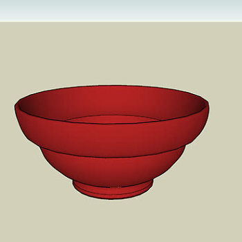 红色陶土陶碗瓷器SU模型下载_sketchup草图大师SKP模型