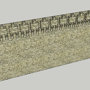 城堡围墙SU模型下载_sketchup草图大师SKP模型