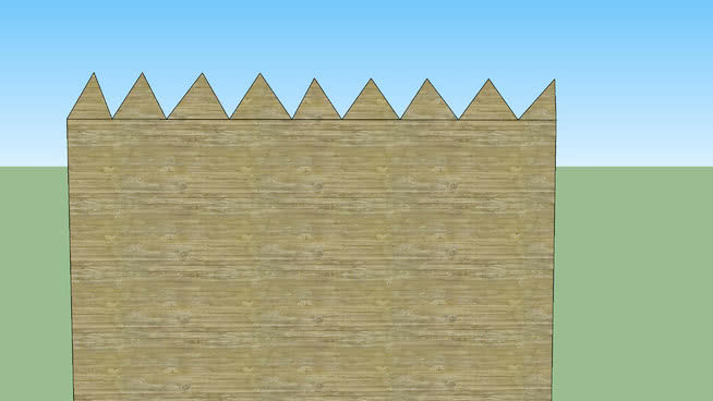 尖尖的木制墙壁SU模型下载_sketchup草图大师SKP模型