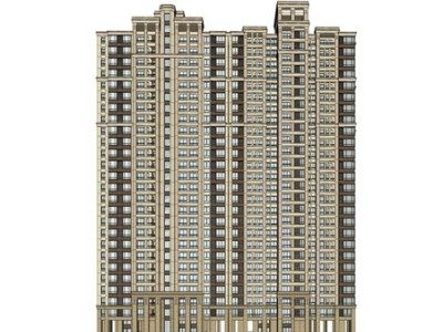 新古典风格高层住宅建筑SU模型下载_sketchup草图大师SKP模型