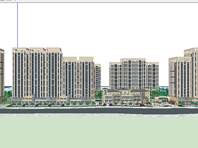 现代景观住宅建筑小区SU模型下载_sketchup草图大师SKP模型